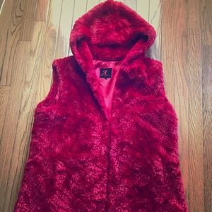 Adrienne Landau Candy Apple Faux Vest